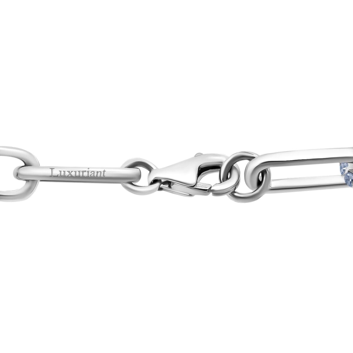 Luxuriant Lab Grown Diamond G-H SI 1.00 ctw Paper Clip Chain Bracelet in Rhodium Over Sterling Silver (8.00 In) image number 4