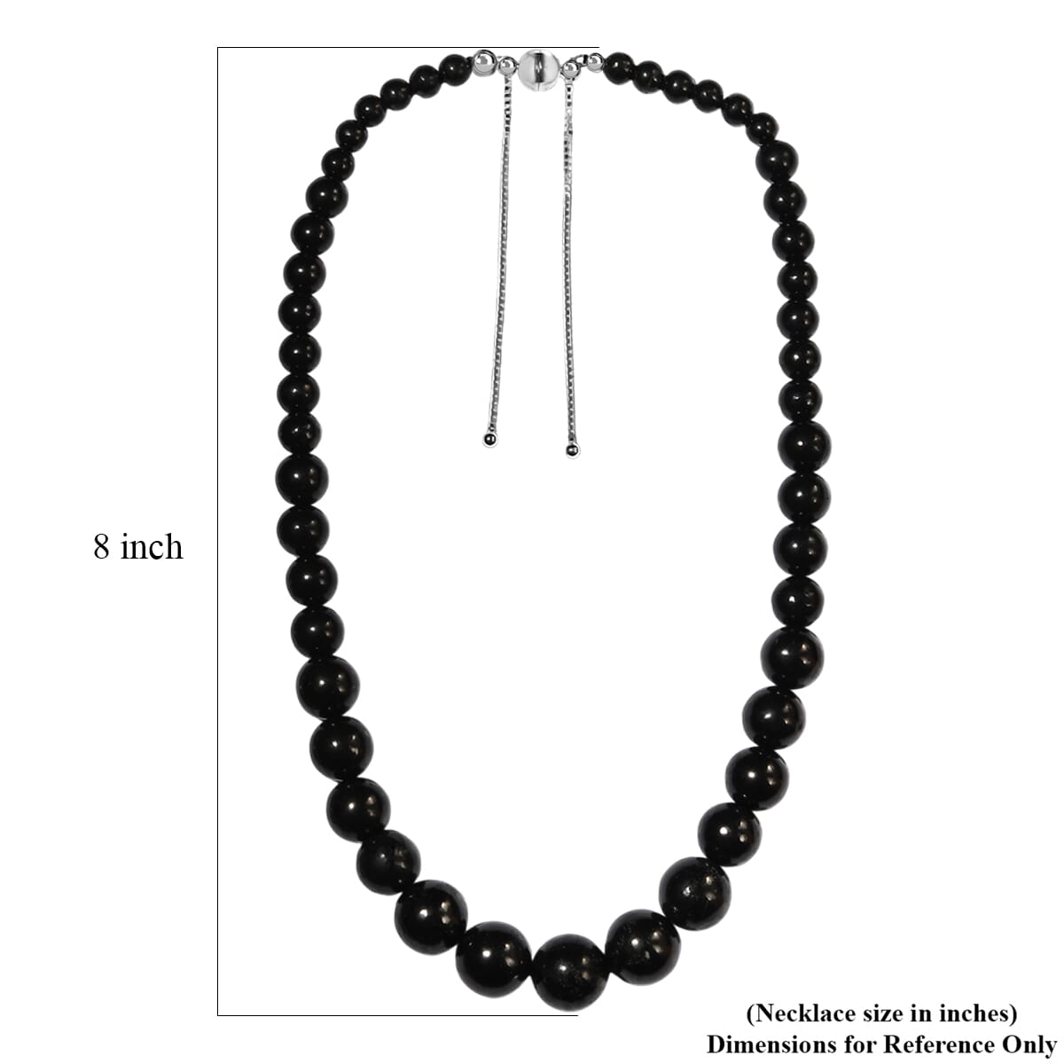 D’joy Shungite 300.00 ctw Beaded Necklace in Rhodium Over Sterling Silver 18 Inches image number 5