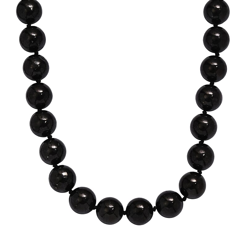 EverTrue Shungite Beaded Necklace in Platinum Bond 540.00 ctw (20 Inches)