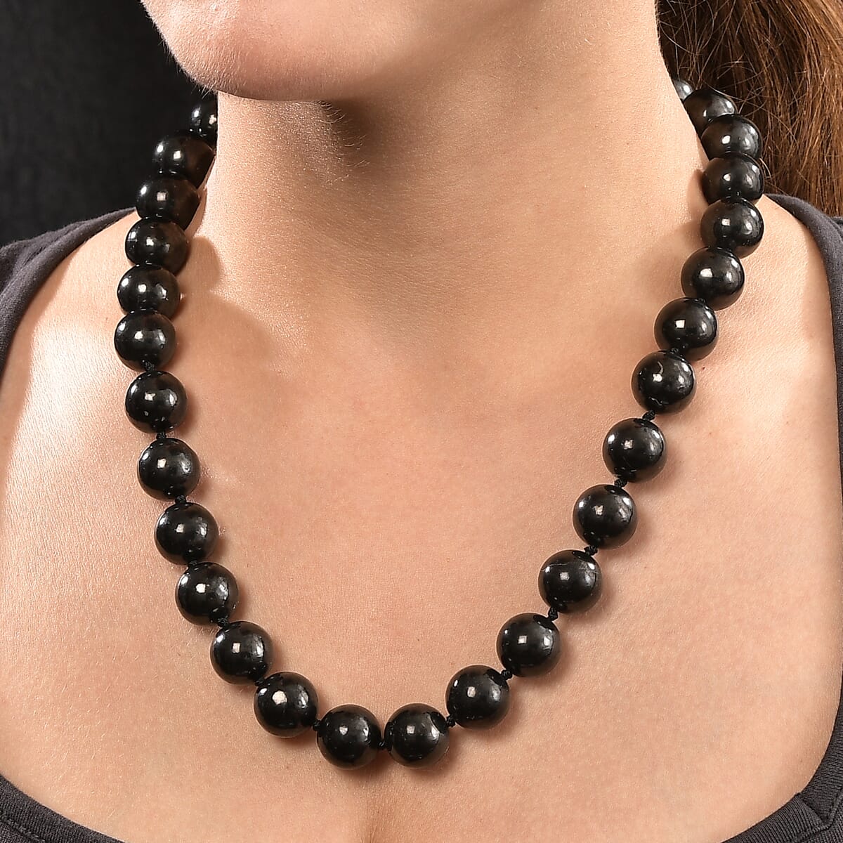 EverTrue Shungite 540.00 ctw Necklace in Platinum Bond 20 Inches image number 2