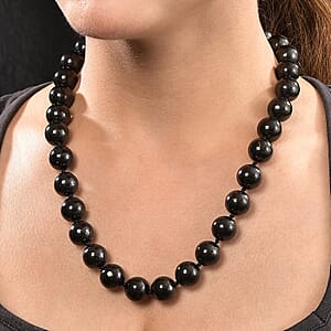 EverTrue Shungite Beaded Necklace in Platinum Bond 540.00 ctw (20 Inches)