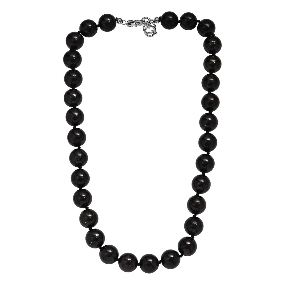 EverTrue Shungite 540.00 ctw Necklace in Platinum Bond 20 Inches image number 3