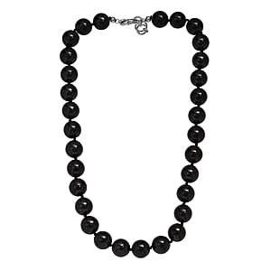 EverTrue Shungite Beaded Necklace in Platinum Bond 540.00 ctw (20 Inches)