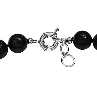 EverTrue Shungite Beaded Necklace in Platinum Bond 540.00 ctw (20 Inches)