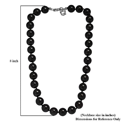 EverTrue Shungite Beaded Necklace in Platinum Bond 540.00 ctw (20 Inches)