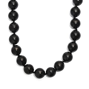 EverTrue Shungite 400.00 ctw Beaded Necklace in Platinum Bond (20 Inches)