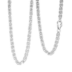 Byzantine Chain Necklace in Sterling Silver 22.8 Grams 20 Inches