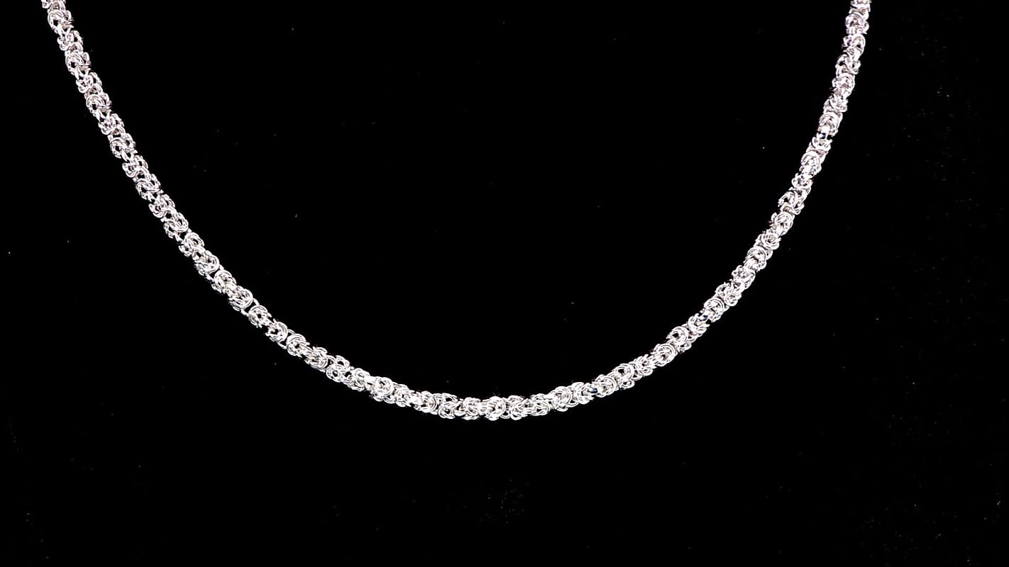 Byzantine Chain Necklace in Sterling Silver 22.8 Grams 20 Inches