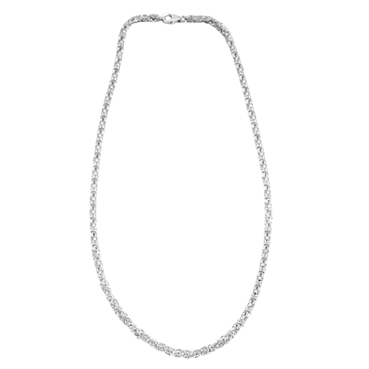 Byzantine Chain Necklace in Sterling Silver 22.8 Grams 20 Inches image number 4