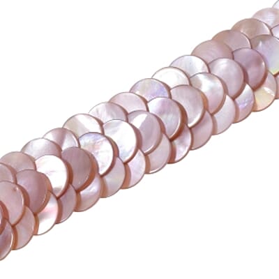Pink Mother of Pearl 380.00 ctw Necklace in Silvertone 20 Inches