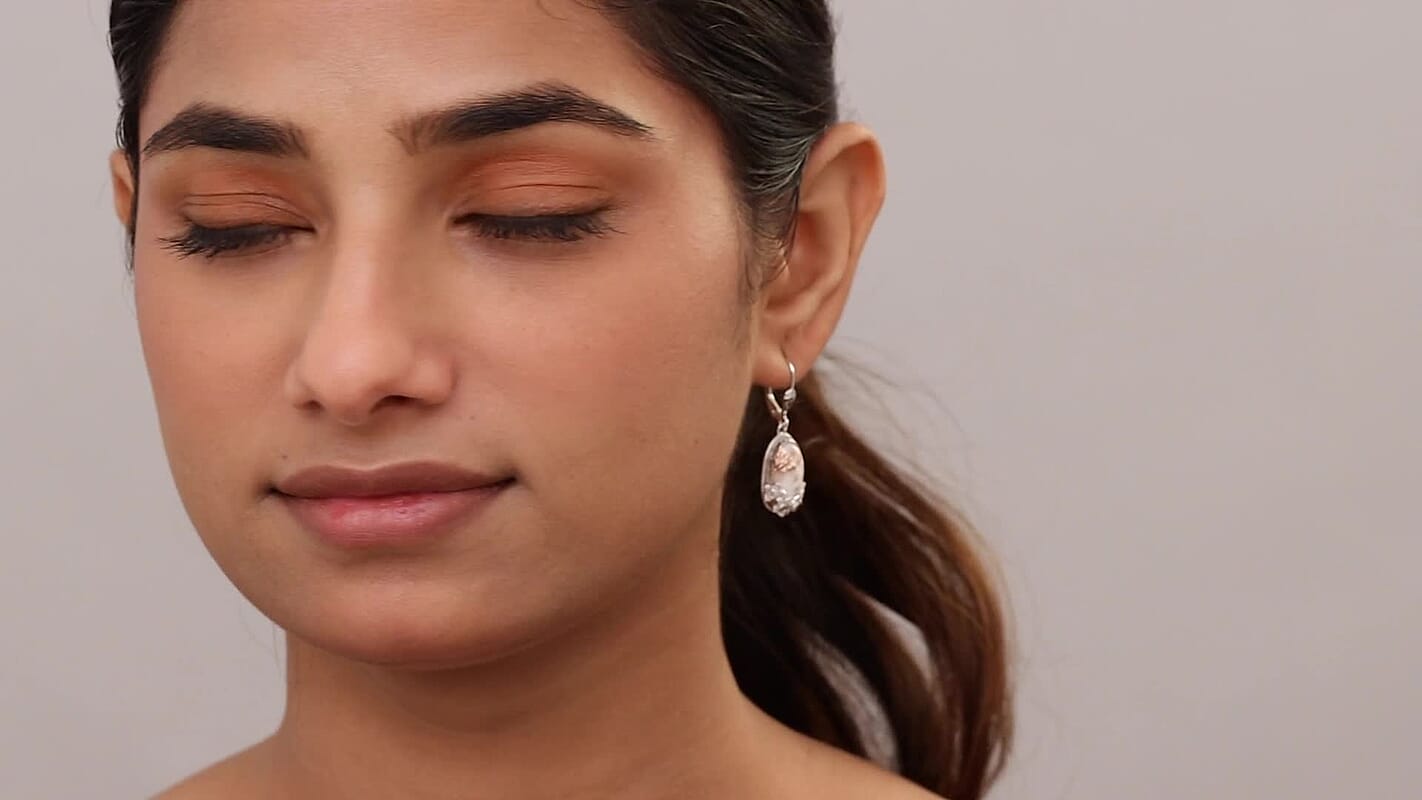 D’Joy Premium Natrolite and Natural Champagne Zircon 8.20 ctw Earrings in 18K Vermeil YG and Rhodium Over Sterling Silver