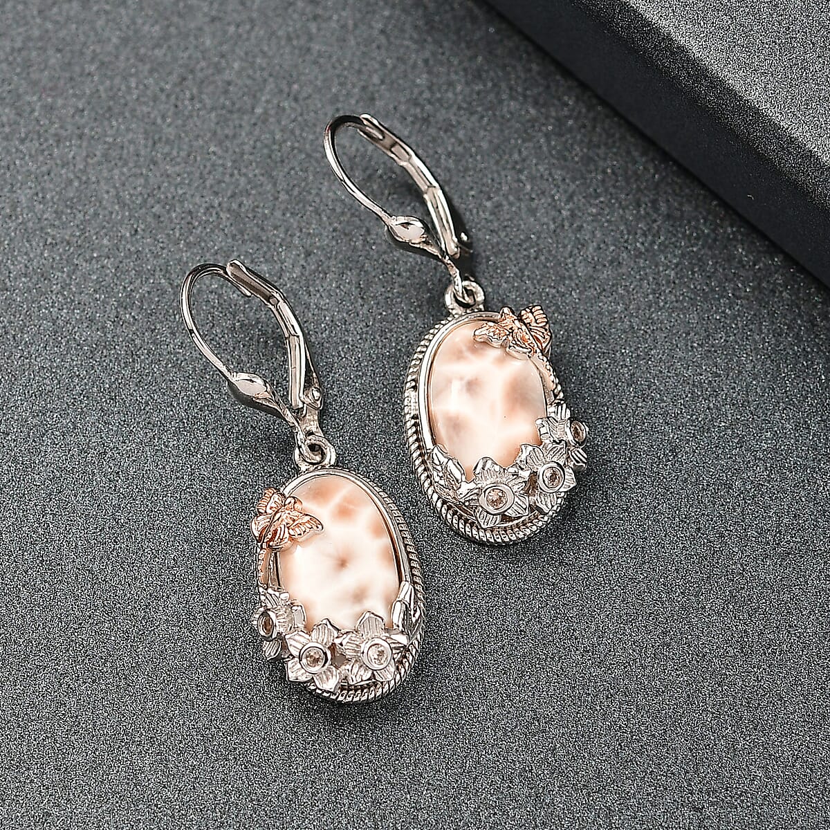 D&rsquo;Joy Premium Natrolite and Natural Champagne Zircon 8.20 ctw Earrings in 18K Vermeil YG and Rhodium Over Sterling Silver image number 1