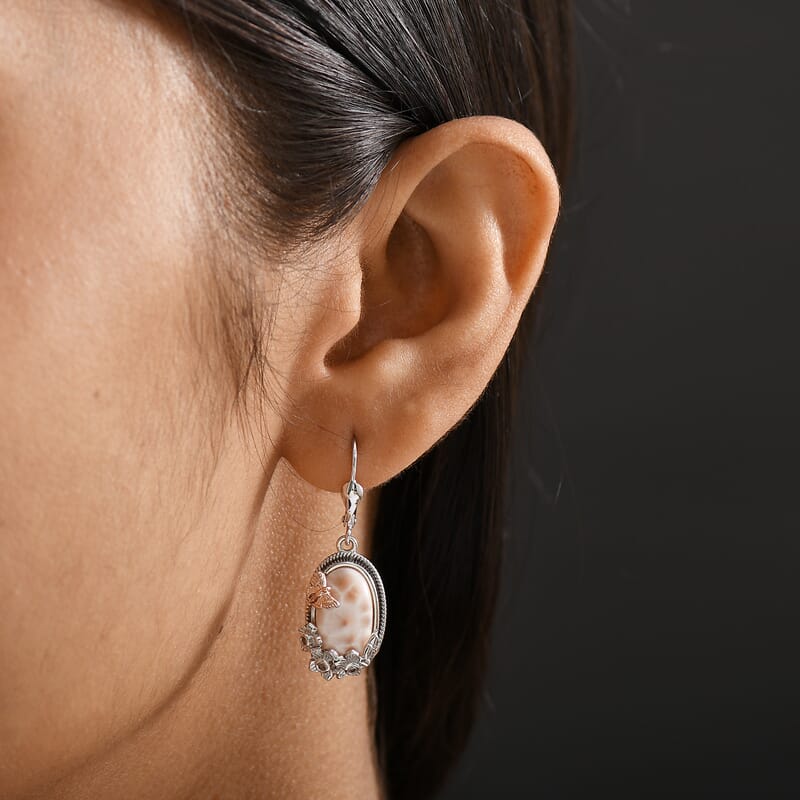 D’Joy Premium Natrolite and Natural Champagne Zircon 8.20 ctw Earrings in 18K Vermeil YG and Rhodium Over Sterling Silver
