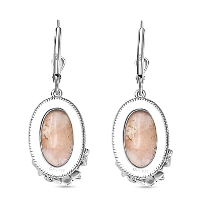 D’Joy Premium Natrolite and Natural Champagne Zircon 8.20 ctw Earrings in 18K Vermeil YG and Rhodium Over Sterling Silver