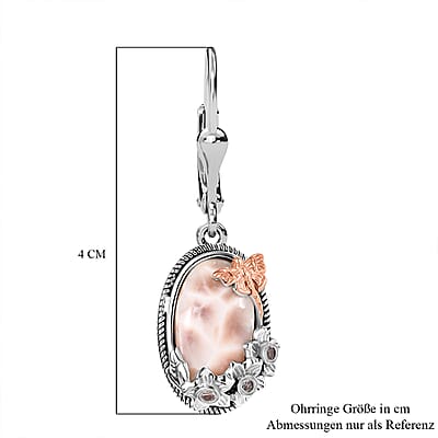 D’Joy Premium Natrolite and Natural Champagne Zircon 8.20 ctw Earrings in 18K Vermeil YG and Rhodium Over Sterling Silver