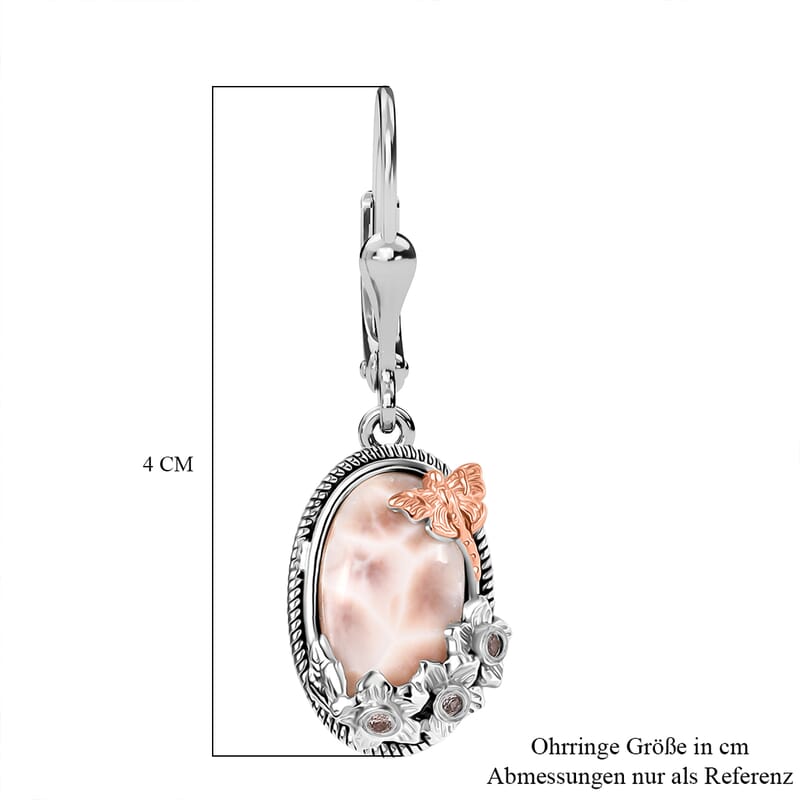 D’Joy Premium Natrolite and Natural Champagne Zircon 8.20 ctw Earrings in 18K Vermeil YG and Rhodium Over Sterling Silver