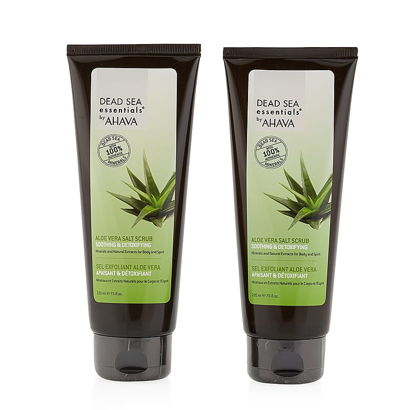 Dead Sea Essentials by AHAVA Set of 2 Salt Scrubs (2x 7.5oz) Aloe Vera