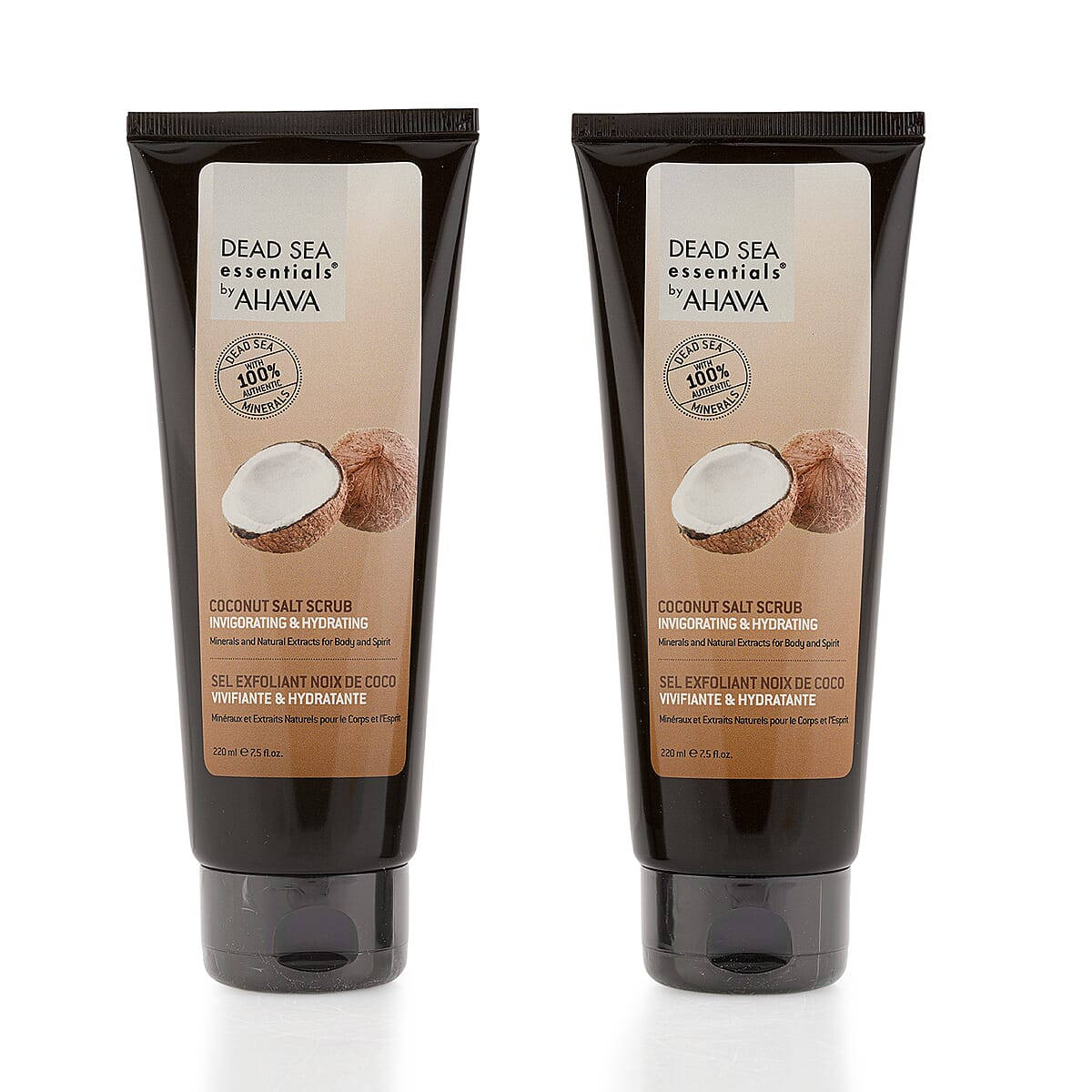 Dead Sea Essentials by AHAVA Set of 2 Salt Scrubs (2x 7.5oz) Coconut image number 0