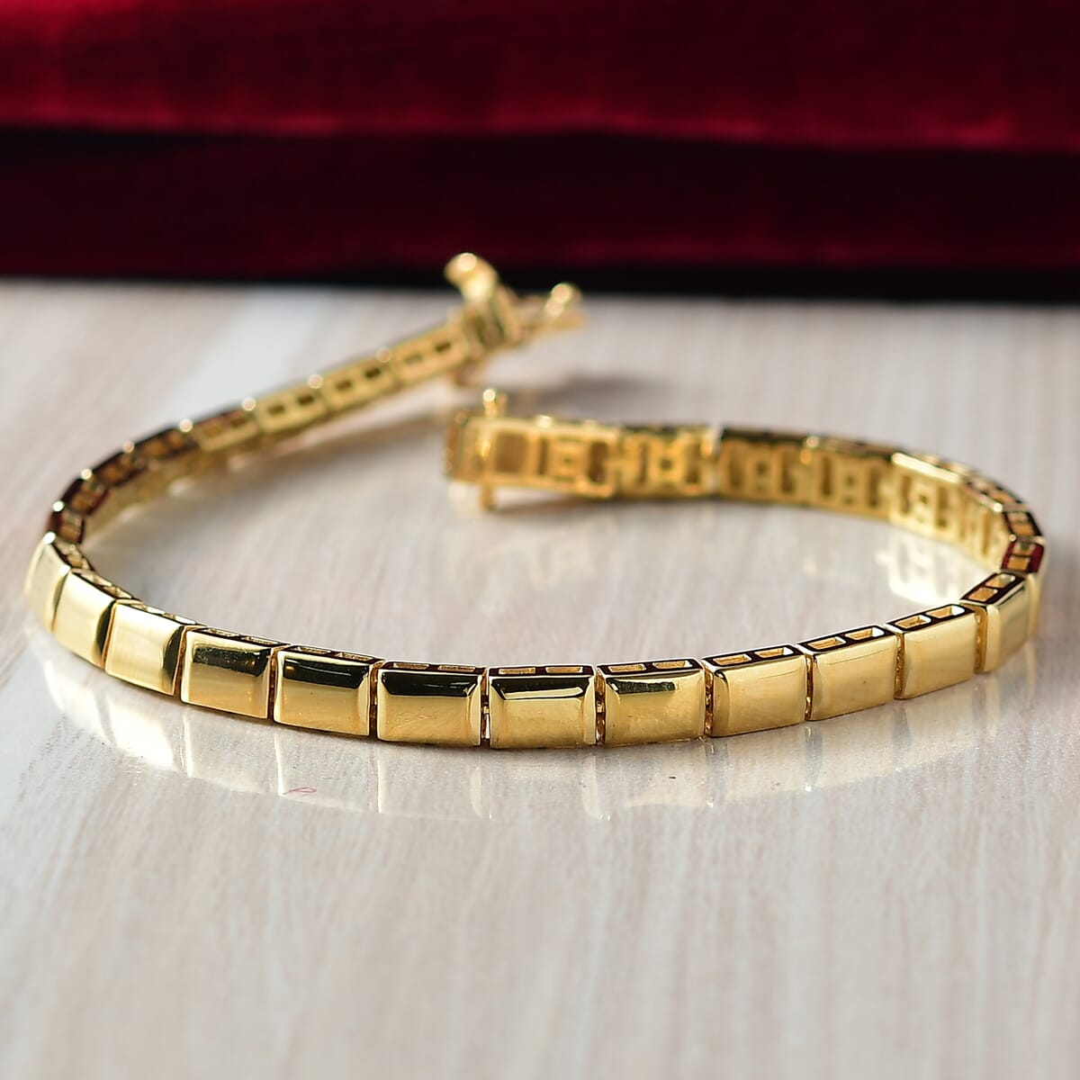 D’Joy 18K Vermeil YG Over Sterling Silver Bar Link Bracelet (6.50 In) (13.60 g) image number 1