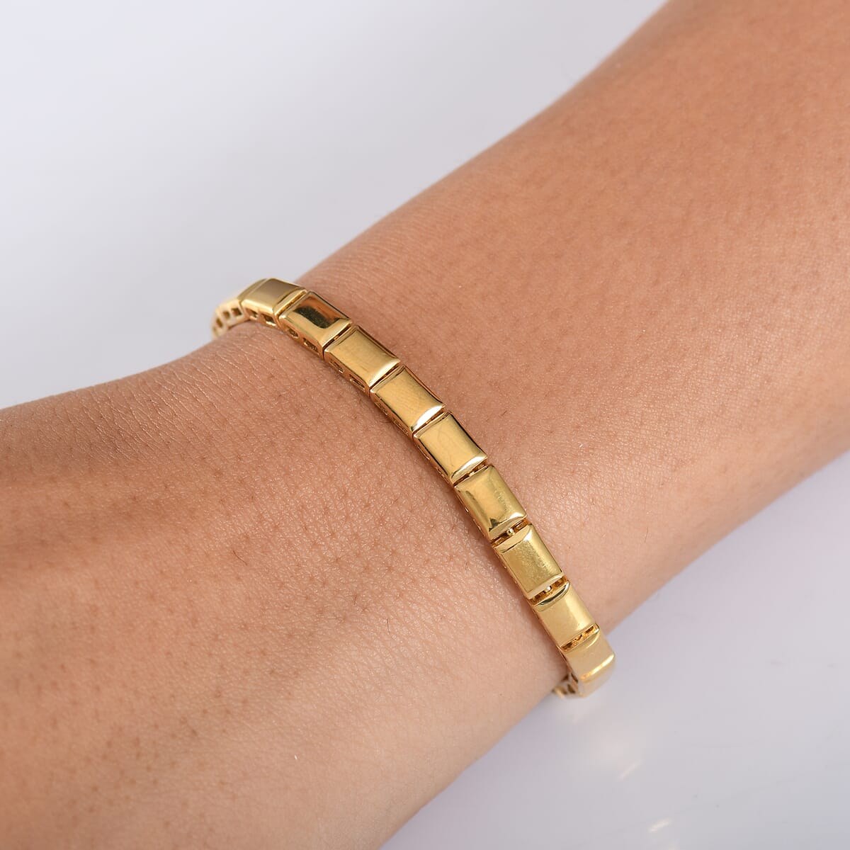 D’Joy 18K Vermeil YG Over Sterling Silver Bar Link Bracelet (6.50 In) (13.60 g) image number 2