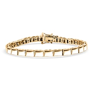 D’Joy 18K Vermeil YG Over Sterling Silver Bar Link Bracelet (7.25 In) 14.20 Grams