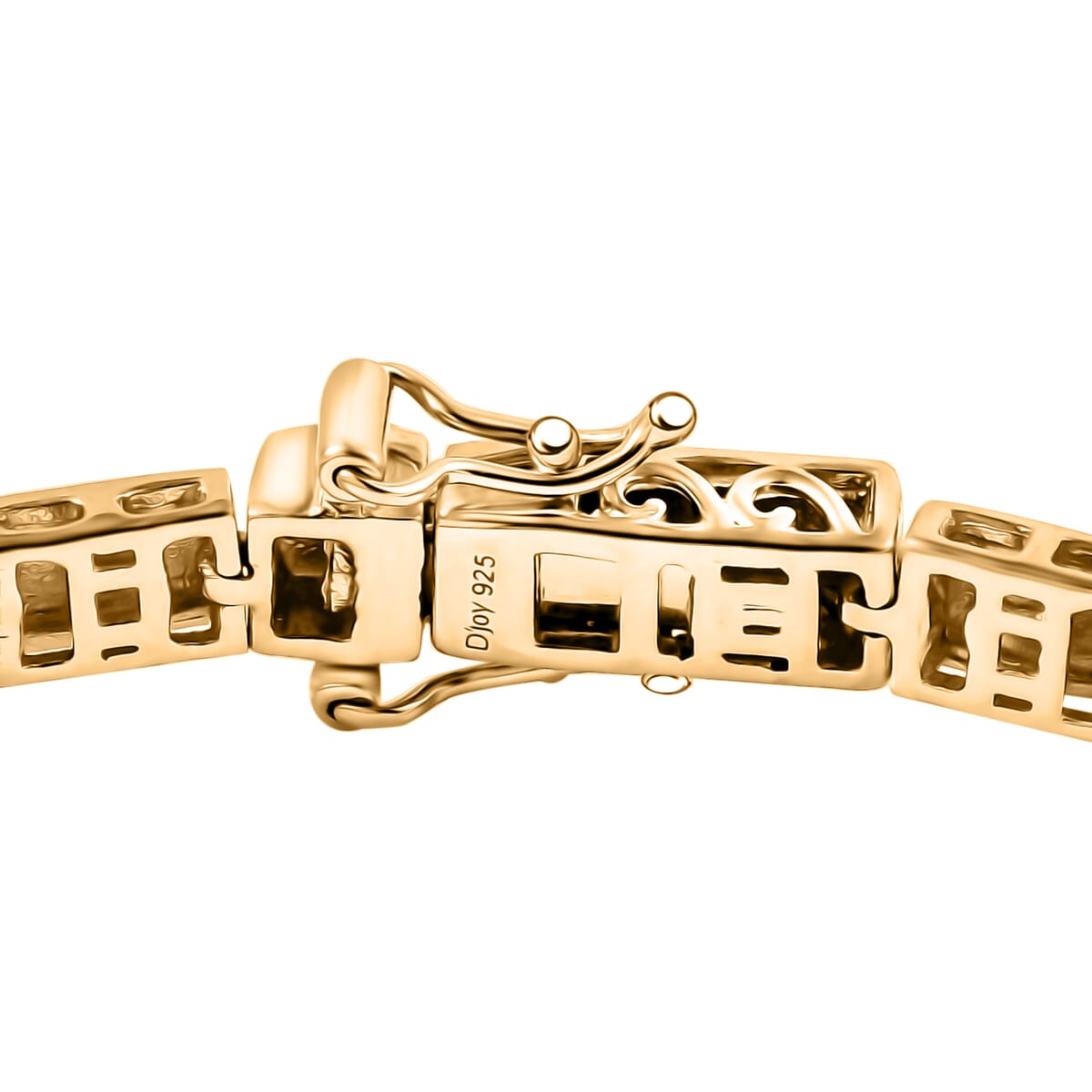 D’Joy 18K Vermeil YG Over Sterling Silver Bar Link Bracelet (7.25 In) 14.20 Grams image number 3