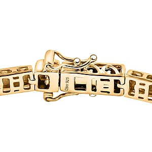 D'Joy 18K Vermeil YG Over Sterling Silver Bar Link Bracelet (7.25 In) 14.20 Grams