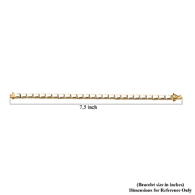 D'Joy 18K Vermeil YG Over Sterling Silver Bar Link Bracelet (7.25 In) 14.20 Grams