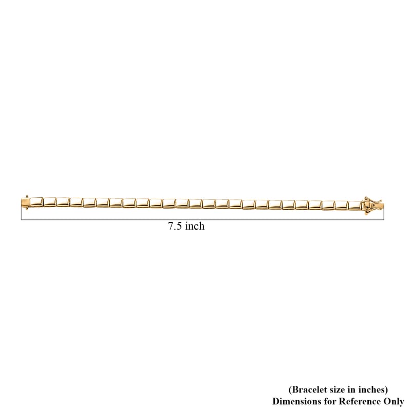 D'Joy 18K Vermeil YG Over Sterling Silver Bar Link Bracelet (7.25 In) 14.20 Grams