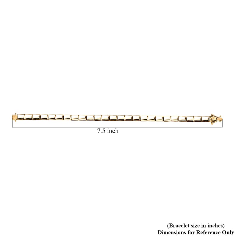 D'Joy 18K Vermeil YG Over Sterling Silver Bar Link Bracelet (7.25 In) 14.20 Grams