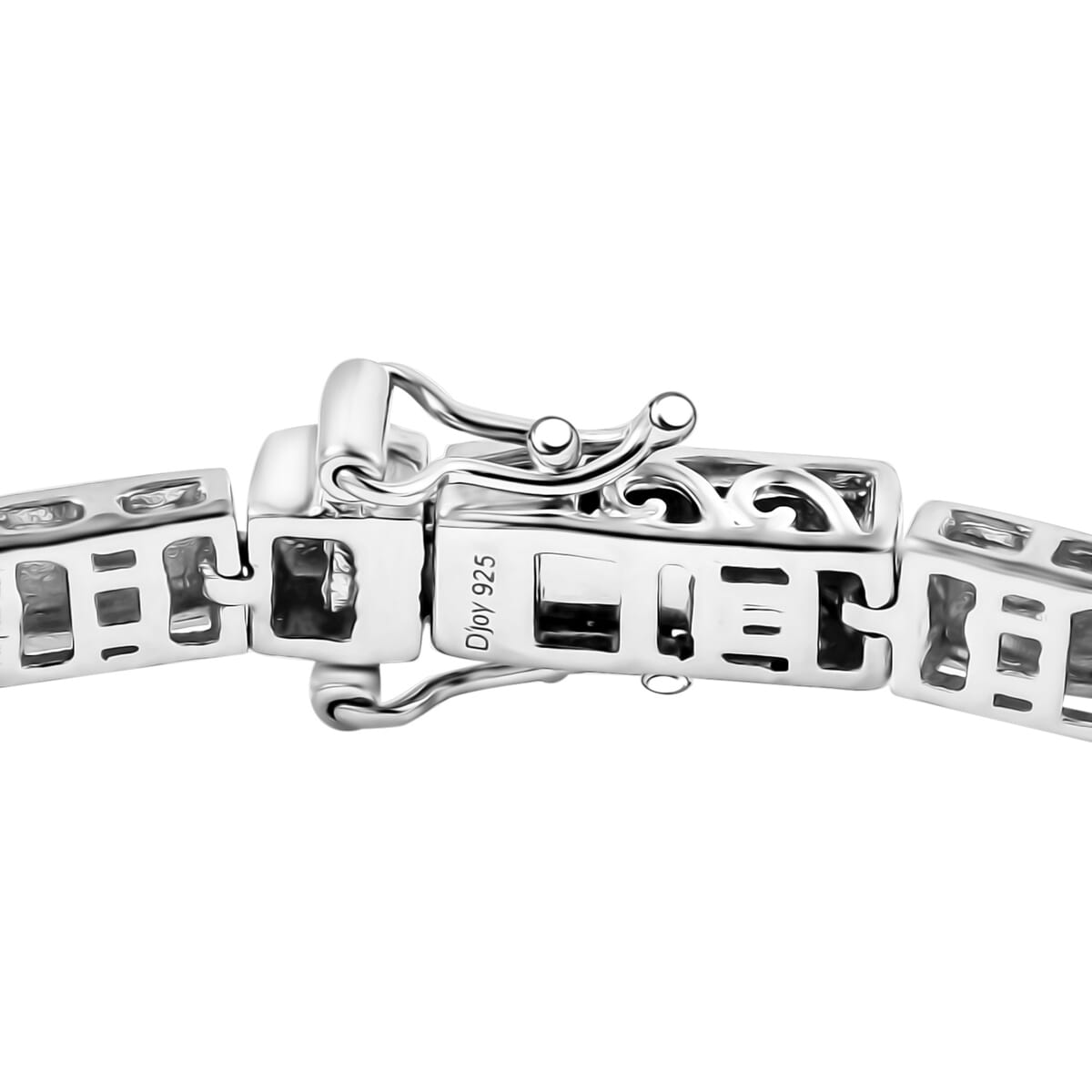 D’Joy Rhodium Over Sterling Silver Bar Link Bracelet (7.25 In) 14.20 Grams image number 3