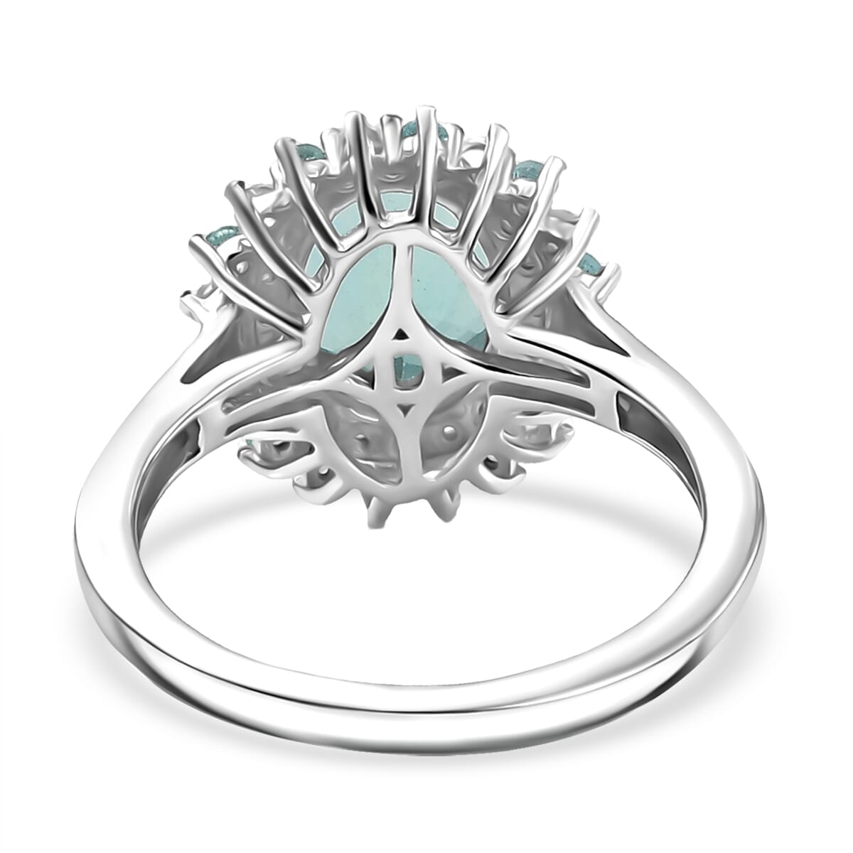 D'Joy Dean Teal Fluorite (IR) and Multi Gemstone 3.80 ctw Bubbles Ring in Platinum Over Sterling Silver (Size 7.0) image number 4
