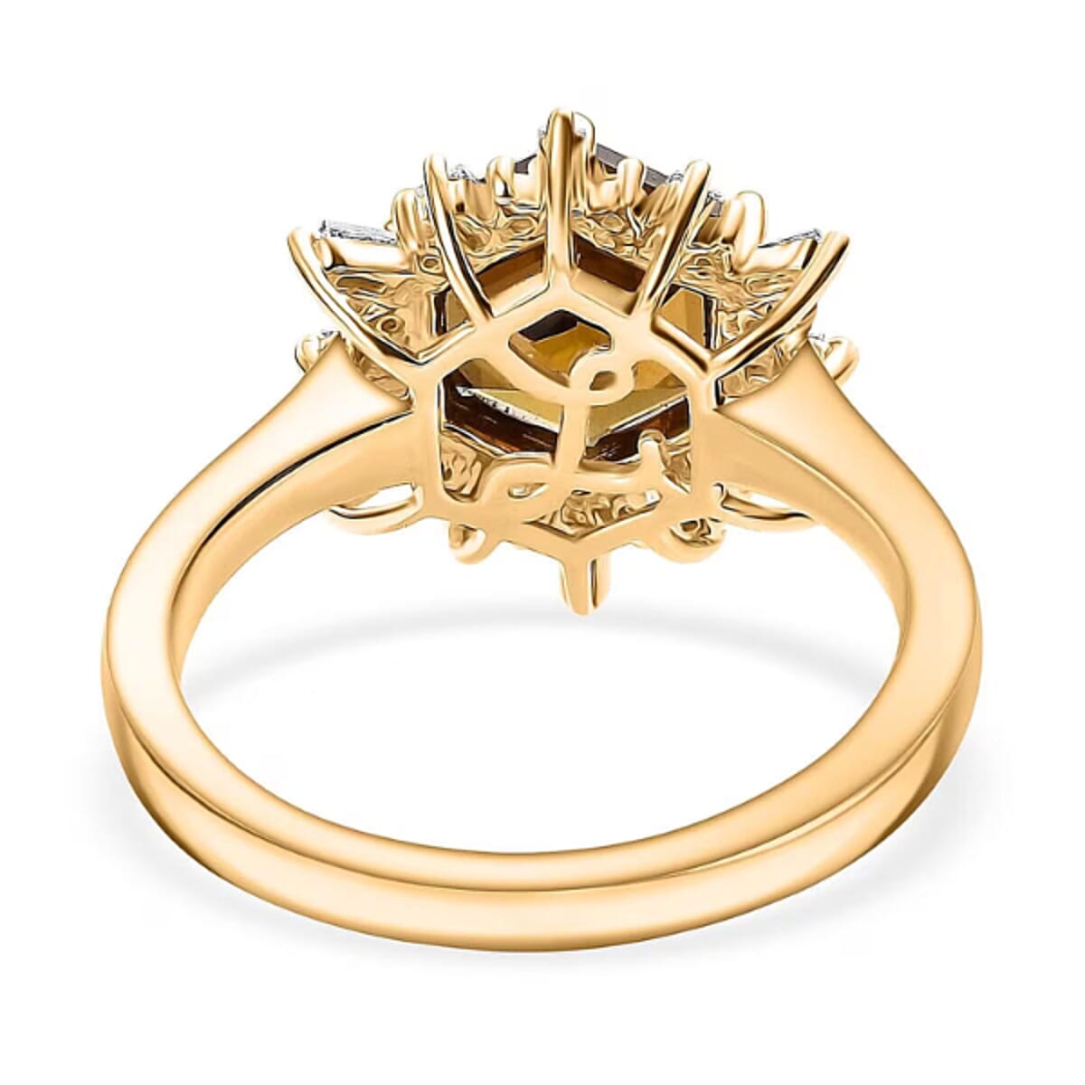 Luxoro AAA Golden Turkizite, Natural Yellow and White Diamond (I2) 3.60 ctw Ring in 10K Yellow Gold (Size 7.0) image number 6