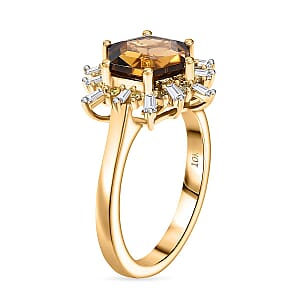 Luxoro AAA Golden Turkizite, Natural Yellow and White Diamond Ring in 10K Yellow Gold 3.60 ctw (Size 7.5)