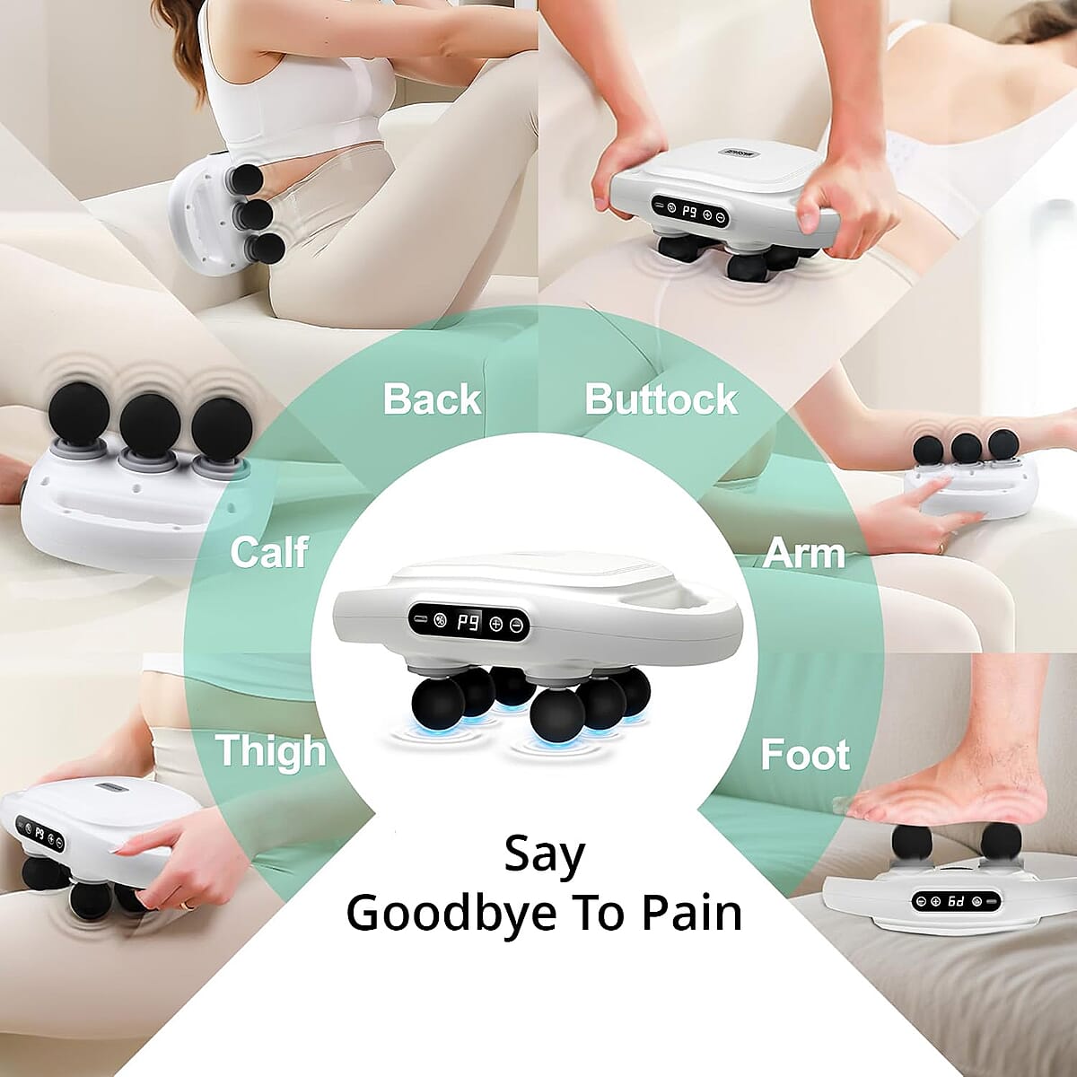 Livmore 6pcs Head Fascia Gun - White image number 5