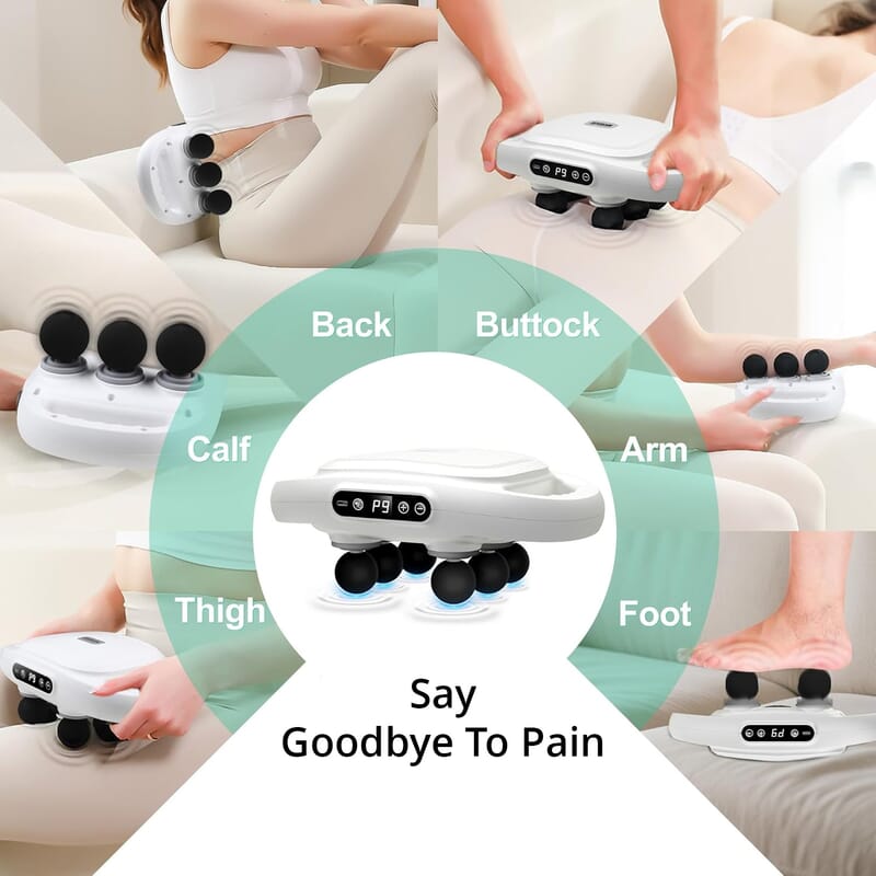 Livmore 6pcs Head Fascia Gun - White