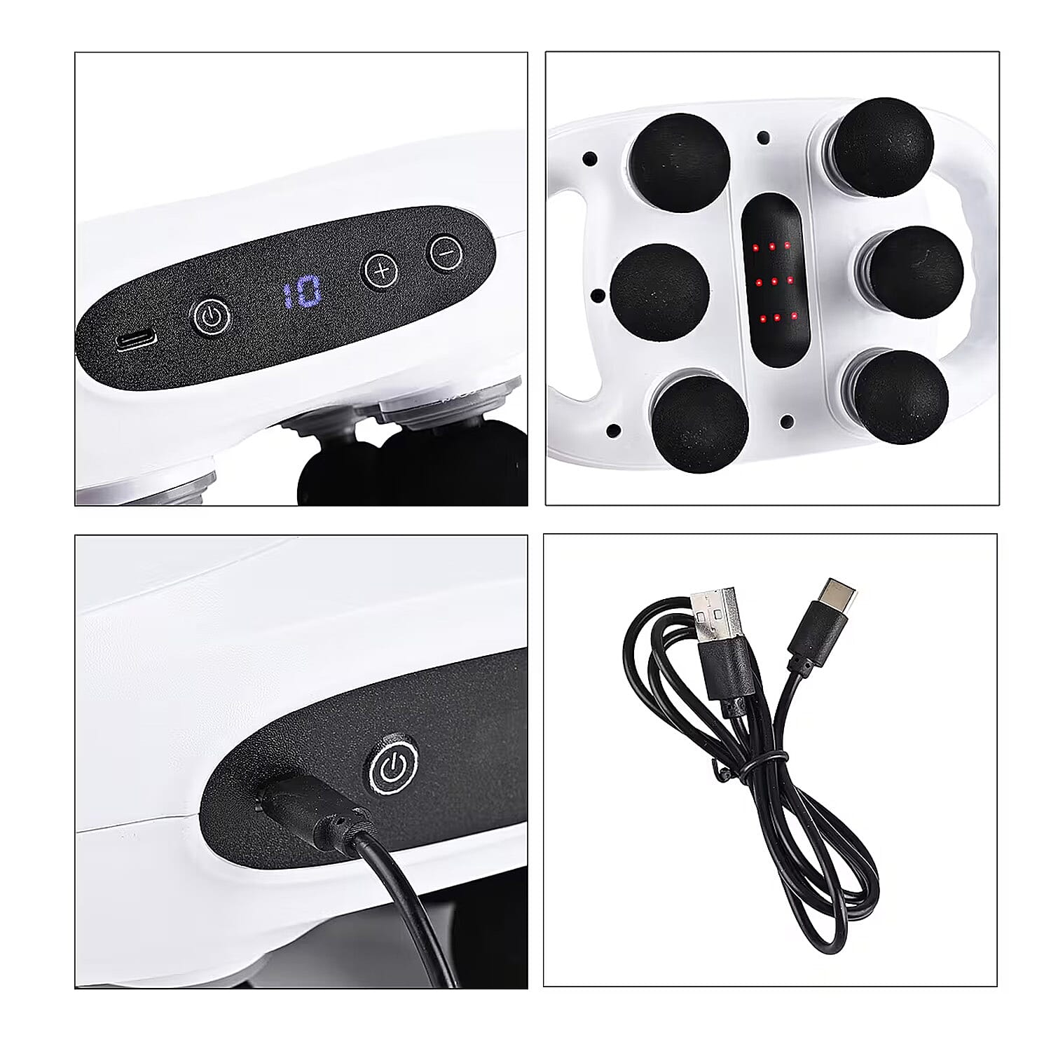 Livmore 6pcs Head Fascia Gun - White