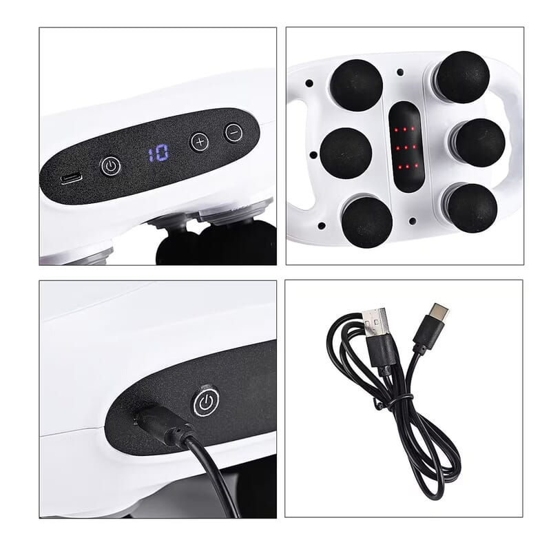 Livmore 6pcs Head Fascia Gun - White
