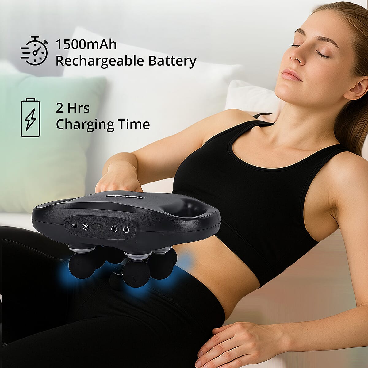 Livmore 6pcs Head Fascia Gun - Black image number 1