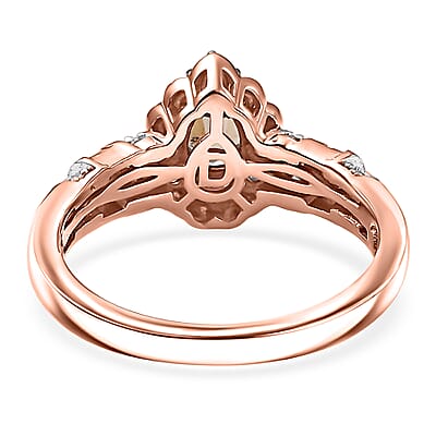 D’Joy Madagascar Color Change Garnet and Moissanite 1.00 ctw Pear Majesty Ring in 18K Vermeil Rose Gold Over Sterling Silver (Size 10.0)
