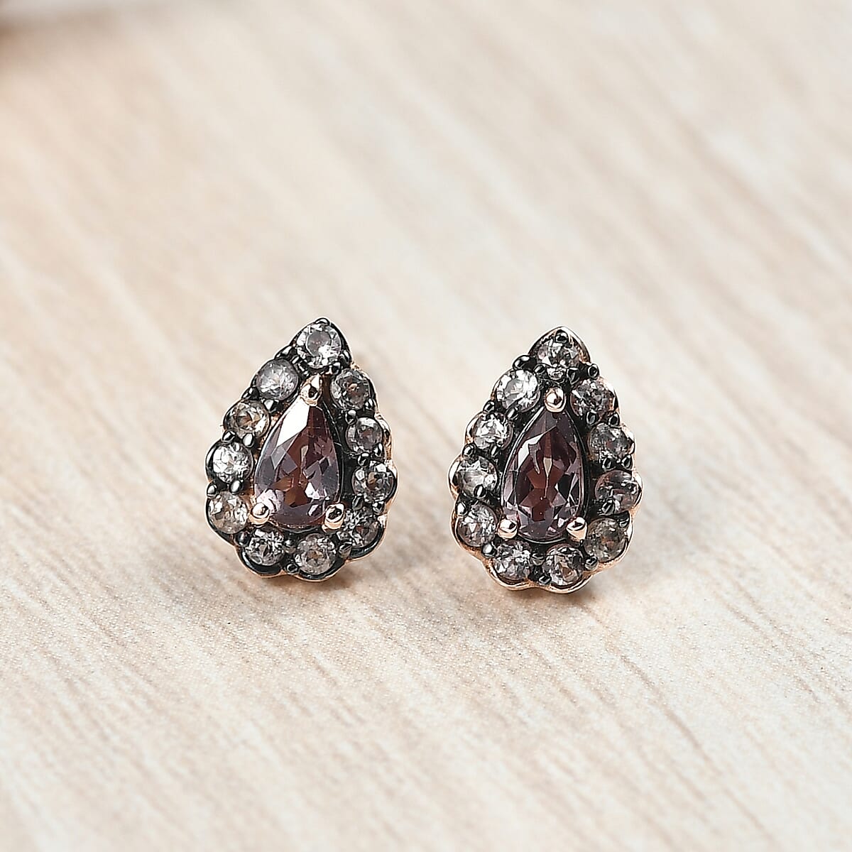 D’Joy Madagascar Color Change Garnet 1.00 ctw Dew Drop Earrings in 18K Vermeil Rose Gold Over Sterling Silver image number 1