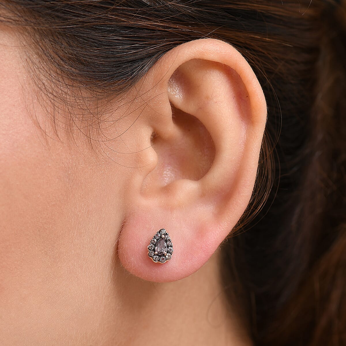 D’Joy Madagascar Color Change Garnet 1.00 ctw Dew Drop Earrings in 18K Vermeil Rose Gold Over Sterling Silver image number 2