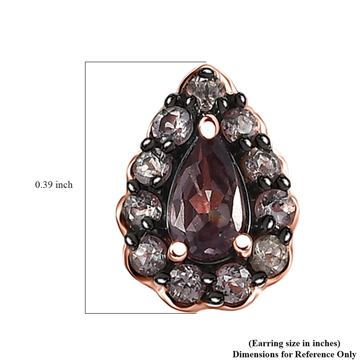 D’Joy Madagascar Color Change Garnet 1.00 ctw Dew Drop Earrings in 18K Vermeil Rose Gold Over Sterling Silver image number 4