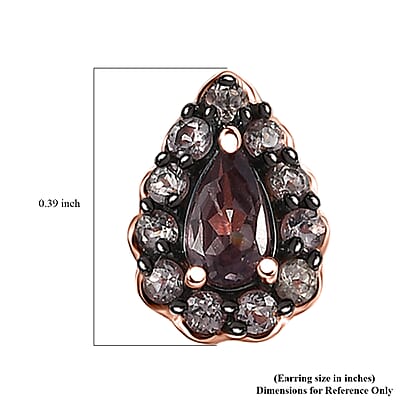 D’Joy Madagascar Color Change Garnet 1.00 ctw Dew Drop Earrings in 18K Vermeil Rose Gold Over Sterling Silver