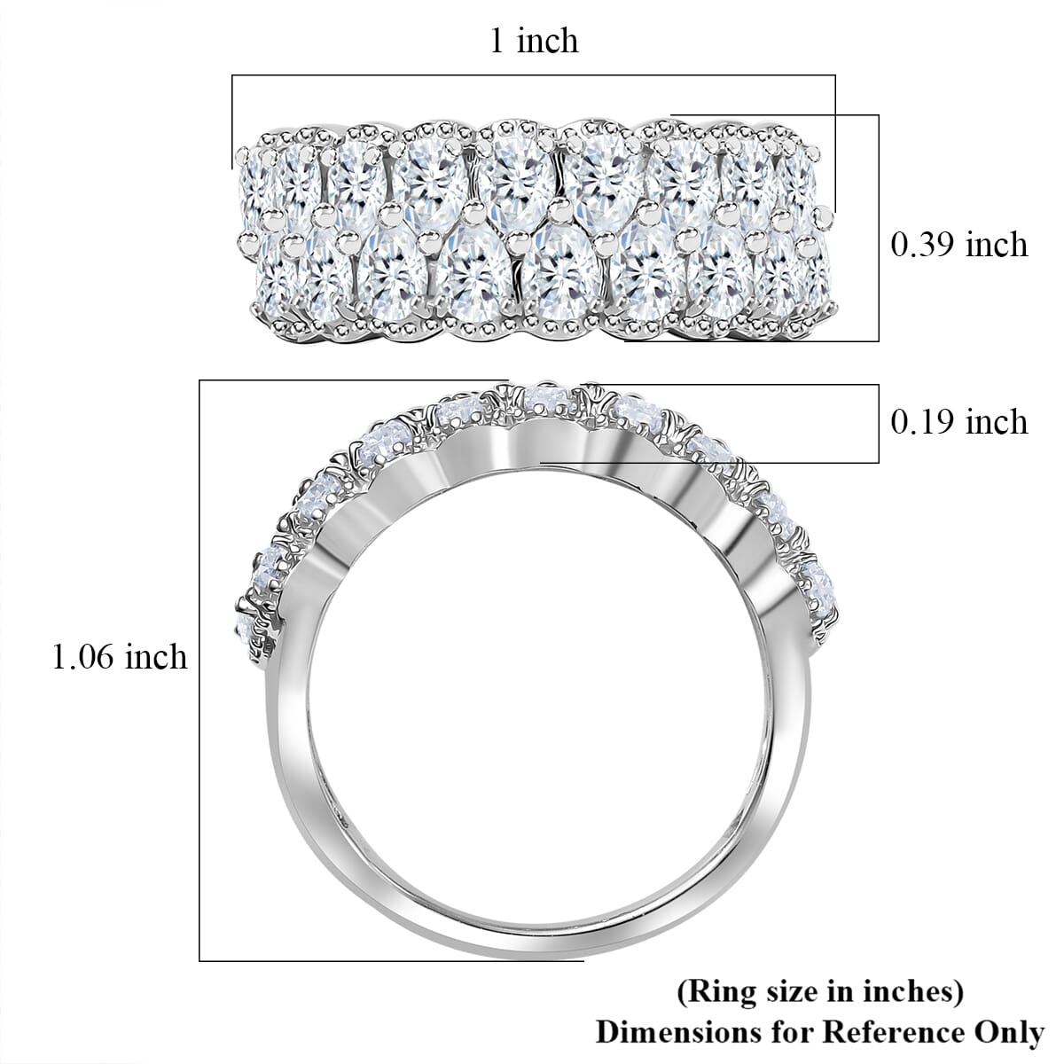 J Francis Embellished with Zirconia by Swarovski 4.15 ctw Ring in Platinum Over Sterling Silver (Size 7.0) image number 5
