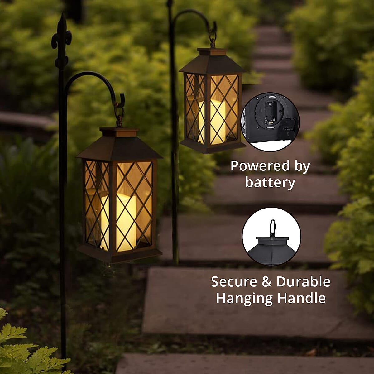 Livmore Black Compact LED Lantern (3x1.5V AAA Batteries Not included) image number 2