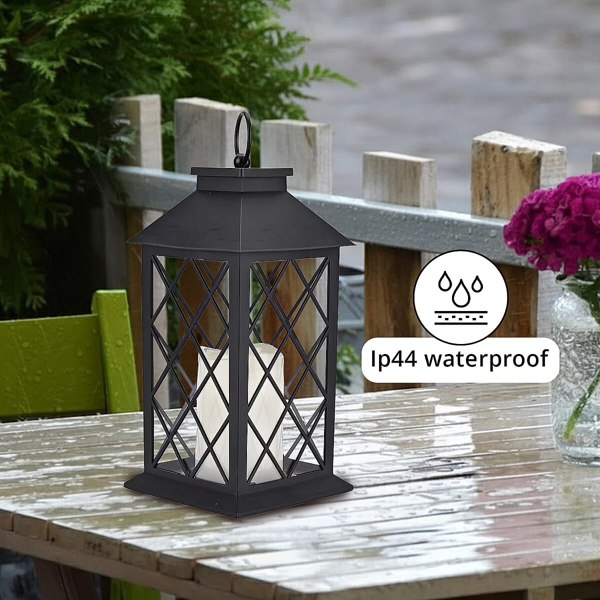 Livmore Black Compact LED Lantern (3x1.5V AAA Batteries Not included) image number 3