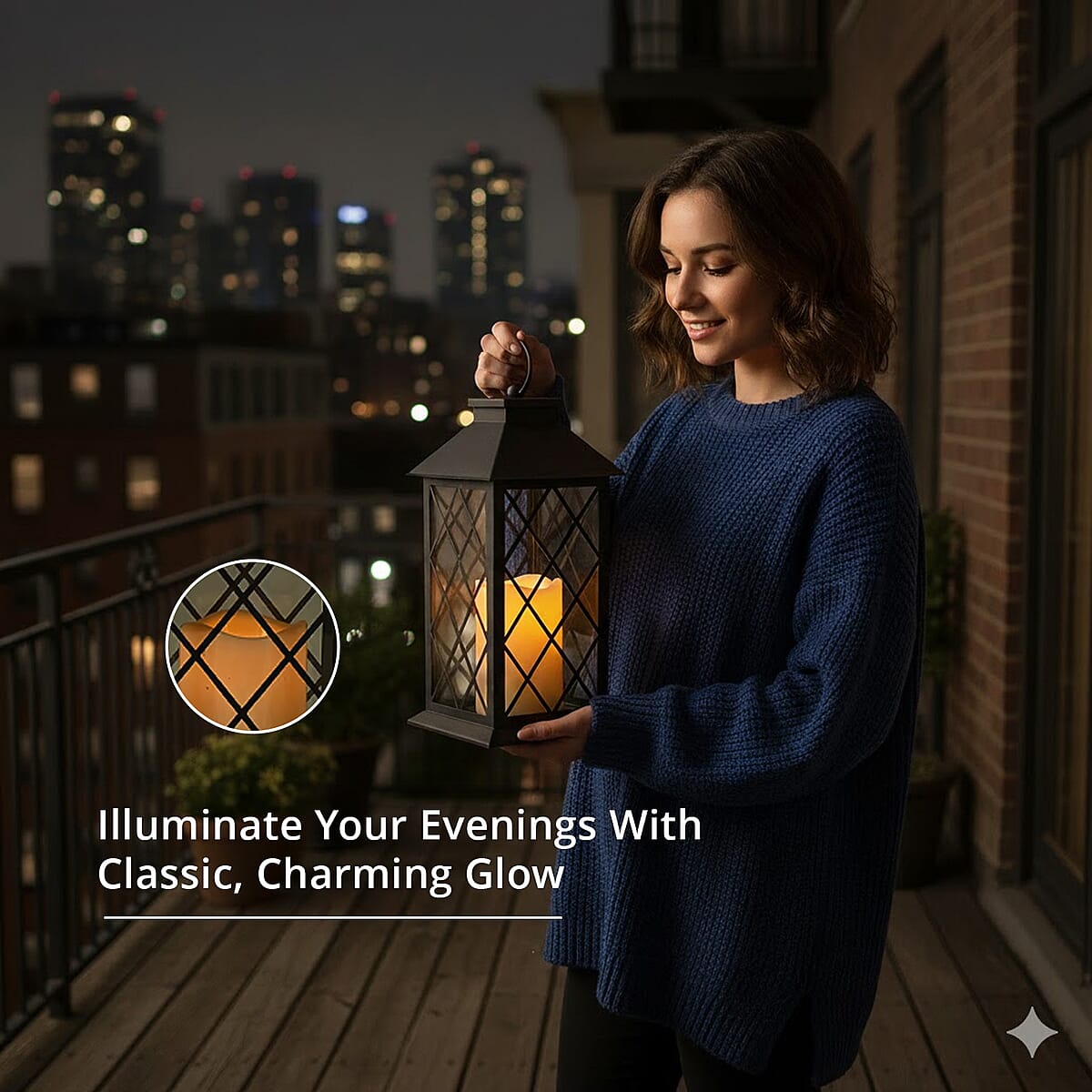 Livmore Black Compact LED Lantern (3x1.5V AAA Batteries Not included) image number 4