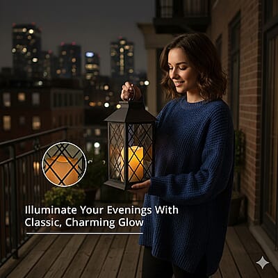 Livmore Black Compact LED Lantern (3x1.5V AAA Batteries Not included)