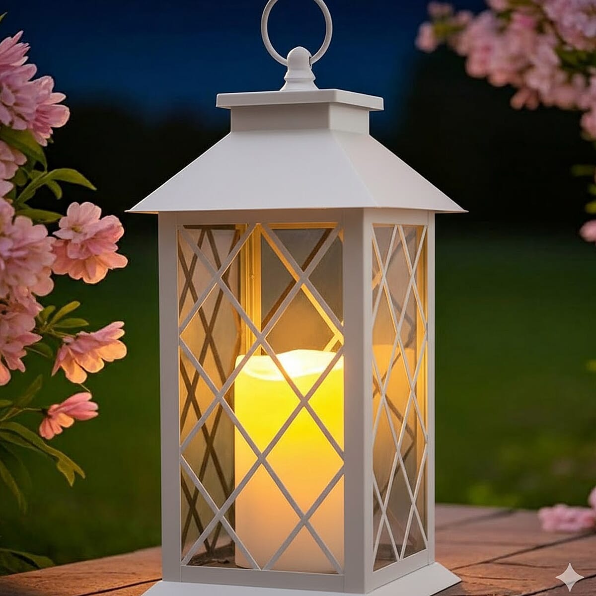 Livmore White Compact LED Lantern (3x1.5V AAA Batteries Not included) image number 1